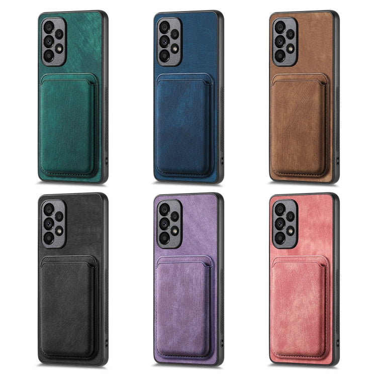 For Samsung Galaxy S25 Ultra 5G Retro Leather Card Bag Magnetic Phone Case(Blue)