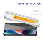 For iPhone 14 / 16e / 13 / 13 Pro ENKAY Easy Install Anti-peeping Privacy Full Screen Tempered Glass Film