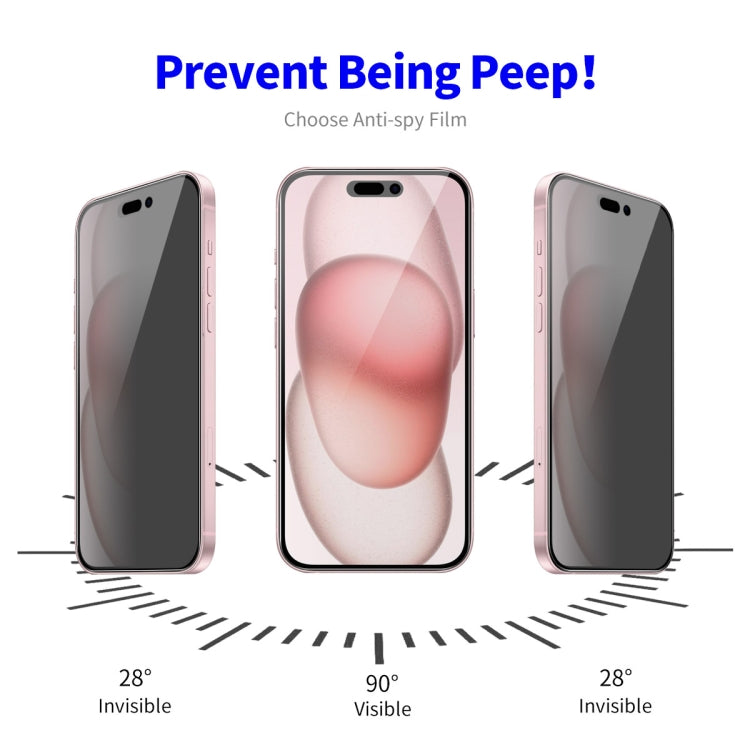 For iPhone 14 / 16e / 13 / 13 Pro ENKAY Easy Install Anti-peeping Privacy Full Screen Tempered Glass Film
