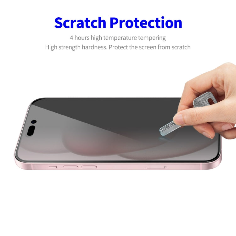 For iPhone 14 / 16e / 13 / 13 Pro ENKAY Easy Install Anti-peeping Privacy Full Screen Tempered Glass Film