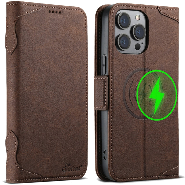 For iPhone 12 / 12 Pro SUTENI J07 Multifunctional Horizontal Flip Magsafe Leather Phone Case(Brown)