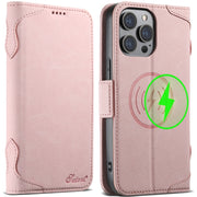 For iPhone 12 / 12 Pro SUTENI J07 Multifunctional Horizontal Flip Magsafe Leather Phone Case(Pink)
