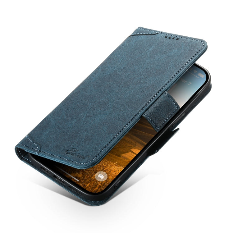 For iPhone 14 SUTENI J07 Multifunctional Horizontal Flip Magsafe Leather Phone Case(Blue)
