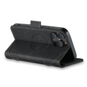 For iPhone 14 Pro Max SUTENI J07 Multifunctional Horizontal Flip Magsafe Leather Phone Case(Black)