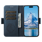 For iPhone 16 SUTENI J07 Multifunctional Horizontal Flip Magsafe Leather Phone Case(Blue)