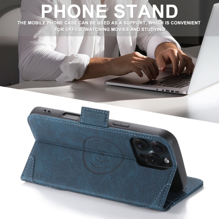 For iPhone 16 SUTENI J07 Multifunctional Horizontal Flip Magsafe Leather Phone Case(Blue)