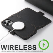 For iPhone 16 Pro SUTENI J07 Multifunctional Horizontal Flip Magsafe Leather Phone Case(Black)
