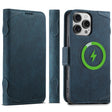 For iPhone 16 Pro SUTENI J07 Multifunctional Horizontal Flip Magsafe Leather Phone Case(Blue) - iPhone 16 Pro Cases by Suteni | Online Shopping South Africa | PMC TechLife | Buy Now Pay Later Mobicred