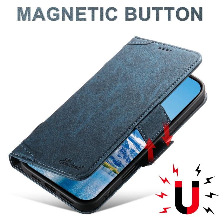 For iPhone 16 Pro SUTENI J07 Multifunctional Horizontal Flip Magsafe Leather Phone Case(Blue)