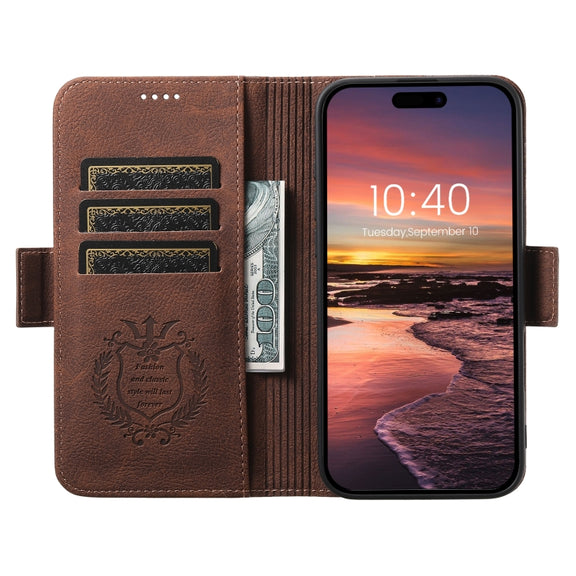 For iPhone 16 Plus SUTENI J07 Multifunctional Horizontal Flip Magsafe Leather Phone Case(Brown)