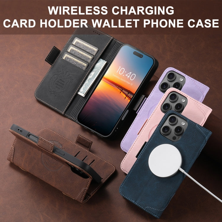 For iPhone 13 Pro SUTENI J07 Multifunctional Horizontal Flip Magsafe Leather Phone Case(Purple)