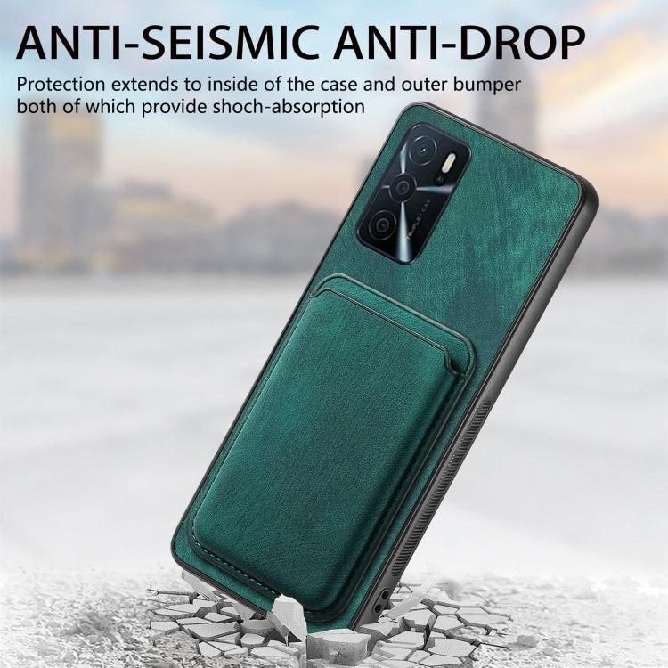 For OPPO K11 5G Retro Leather Card Bag Magnetic Phone Case(Green)