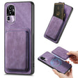 For OPPO Reno10 Pro+ Retro Leather Card Bag Magnetic Phone Case(Purple) - OPPO Cases by PMC TechLife | Online Shopping South Africa | PMC TechLife | Buy Now Pay Later Mobicred