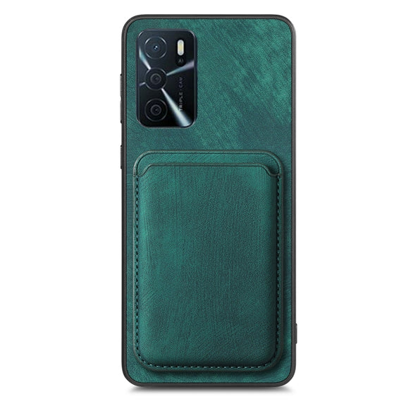 For OPPO Reno8 T 4G Retro Leather Card Bag Magnetic Phone Case(Green)