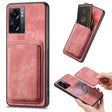 For OPPO A57 5G Retro Leather Card Bag Magnetic Phone Case(Pink) - free shipping - PMC TechLife - Order now!