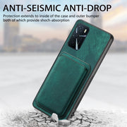 For OPPO Reno7 4G Retro Leather Card Bag Magnetic Phone Case(Green)