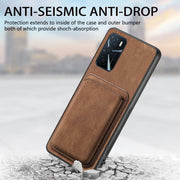 For OPPO Reno7 Pro 5G Retro Leather Card Bag Magnetic Phone Case(Brown)