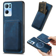 For OPPO Reno7 Pro 5G Retro Leather Card Bag Magnetic Phone Case(Blue) - OPPO Cases by PMC TechLife | Online Shopping South Africa | PMC TechLife | Buy Now Pay Later Mobicred