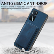 For OPPO Reno7 Pro 5G Retro Leather Card Bag Magnetic Phone Case(Blue)