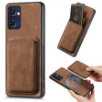 For OPPO Reno7 5G Retro Leather Card Bag Magnetic Phone Case(Brown) - OPPO Cases by PMC TechLife | Online Shopping South Africa | PMC TechLife | Buy Now Pay Later Mobicred