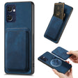 For OPPO Reno7 5G Retro Leather Card Bag Magnetic Phone Case(Blue) - OPPO Cases by PMC TechLife | Online Shopping South Africa | PMC TechLife | Buy Now Pay Later Mobicred