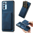 For OPPO Reno6 Pro 5G Retro Leather Card Bag Magnetic Phone Case(Blue) - OPPO Cases by PMC TechLife | Online Shopping South Africa | PMC TechLife | Buy Now Pay Later Mobicred
