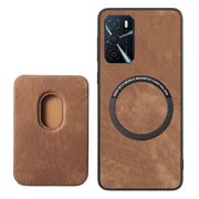 For OPPO A92S Retro Leather Card Bag Magnetic Phone Case(Brown)