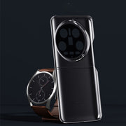 For Xiaomi 14 Ultra Electroplating Plain-leather All-inclusive Shockproof Phone Case(Bule)