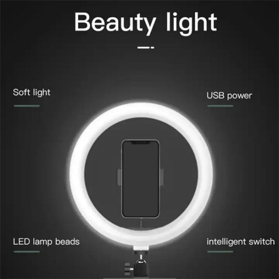 JMARY FM-536A 10 inch Ring Live Fill Light Streaming Stand Beauty Light Set
