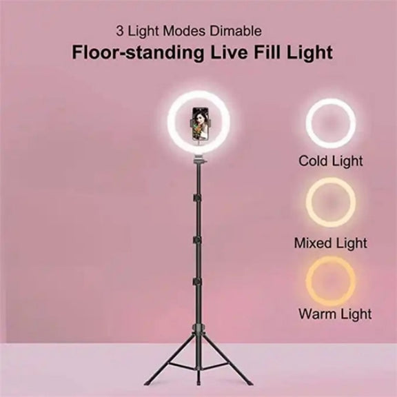 JMARY FM-536A 10 inch Ring Live Fill Light Streaming Stand Beauty Light Set