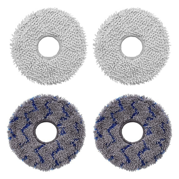 JUNSUNMAY 4pcs Washable Mop Pads Replacement for ECOVACS DEEBOT X1 Turbo / X2 Omni / T20 Pro(Grey+Blue Grey)
