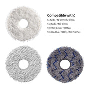 JUNSUNMAY 4pcs Washable Mop Pads Replacement for ECOVACS DEEBOT X1 Turbo / X2 Omni / T20 Pro(Blue+Grey)