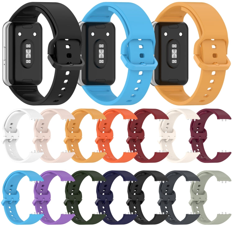 For Samsung Galaxy Fit 3 SM-R390 Solid Color Buckle Silicone Watch Band(Wine Red)