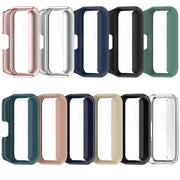 For Samsung Galaxy Fit 3 SM-R390 PC + Tempered Glass Film Integrated Watch Protective Case(Silver)