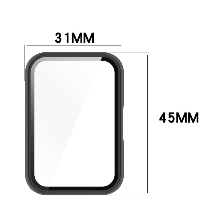 For Samsung Galaxy Fit 3 SM-R390 PC + Tempered Glass Film Integrated Watch Protective Case(Ink Blue)