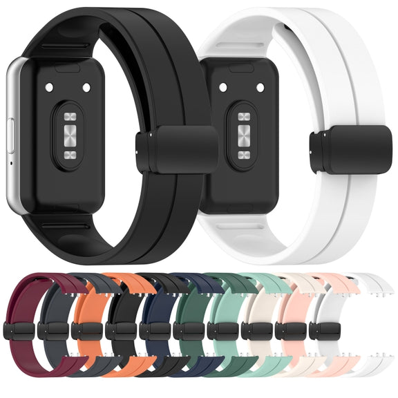 For Samsung Galaxy Fit 3 SM-R390 Magnetic Folding Buckle Silicone Watch Band(Starlight)