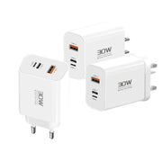 PD30W USB-C / Type-C + 8 Pin + USB-A Reverse Charger Suitable for iPhone Series(US Plug)