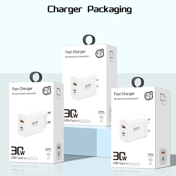 PD30W USB-C / Type-C + 8 Pin + USB-A Reverse Charger Suitable for iPhone Series(UK Plug)