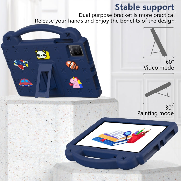 For T-Iobile REVVL Tab 10.36 2023 Handle Kickstand Children EVA Shockproof Tablet Case(Navy Blue)