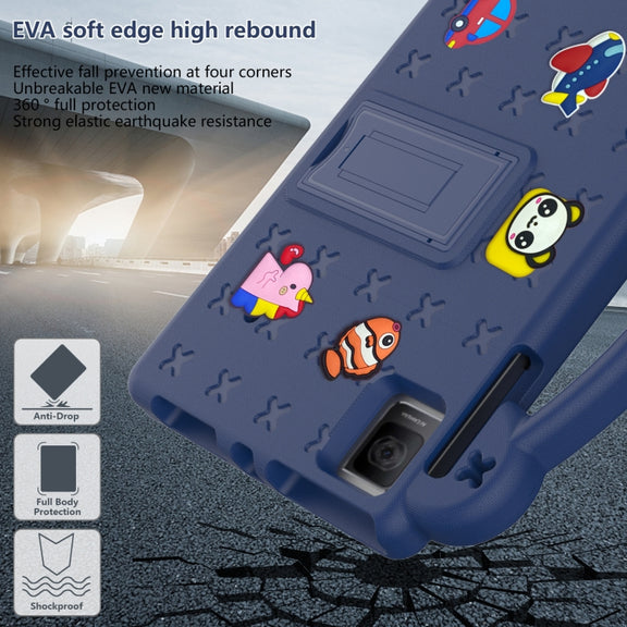 For T-Iobile REVVL Tab 10.36 2023 Handle Kickstand Children EVA Shockproof Tablet Case(Navy Blue)