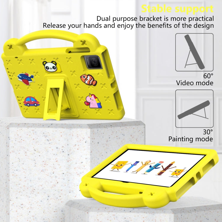 For Blackview Oscal Pad 15 2023 / Tab 11 Handle Kickstand Children EVA Shockproof Tablet Case(Yellow)
