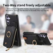 For Samsung Galaxy S24+ 5G Litchi Leather Oil Edge Ring Zipper Wallet Back Phone Case(Black)