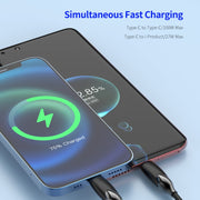 ENKAY PD100W 2-in-1 Type-C to Type-C / 8 Pin Fast Charging Cable with E-Marker, Cable Length:1.2m