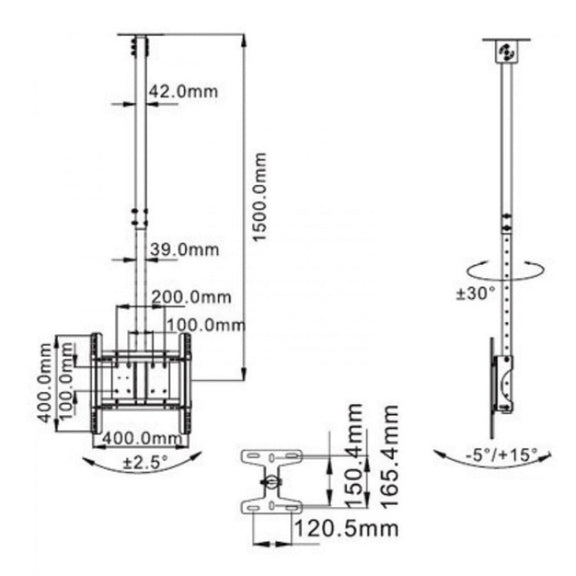 NB T560-15 Telescopic TV Hanger 32-65 inch LCD Television Ceiling Bracket