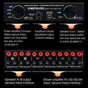 B071 4 Input 2 Output or 2 In 4 Out Power Amplifier Speaker Selector Switcher