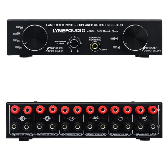 B071 4 Input 2 Output or 2 In 4 Out Power Amplifier Speaker Selector Switcher