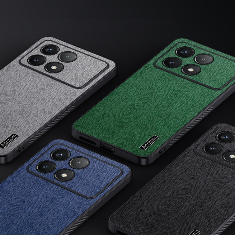 For Xiaomi Redmi K70 Tree Bark Leather Shockproof Phone Case(Black)