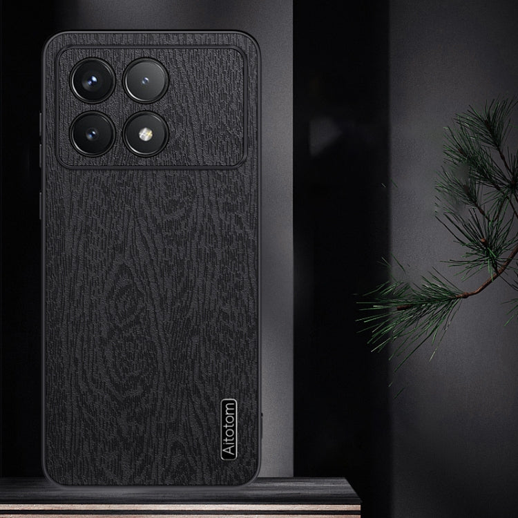 For Xiaomi Redmi K70 Tree Bark Leather Shockproof Phone Case(Grey)