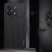 For Xiaomi Redmi K70 Tree Bark Leather Shockproof Phone Case(Grey)