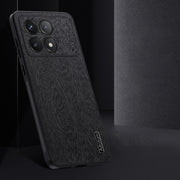 For Xiaomi Redmi K70 Tree Bark Leather Shockproof Phone Case(Grey)